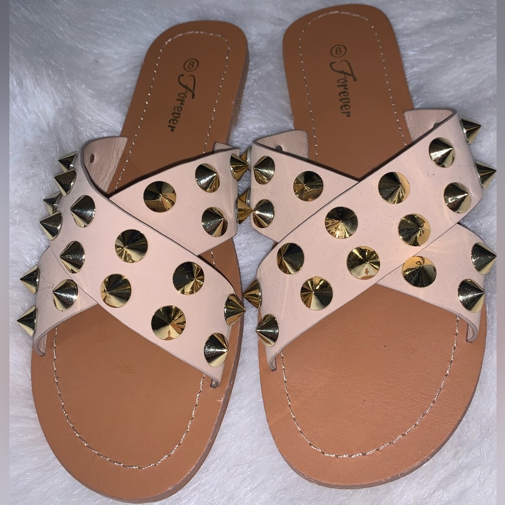 Women’s studded slides - Smoke free pet free home - Worn once - Size 8